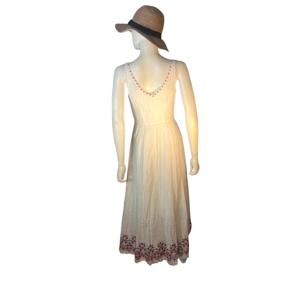 Holding Horses Anthropologie fresh cotton hi-lo embroidered festival‎ dress sz 0 - Picture 2 of 7